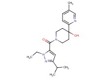 1-[(1-ethyl-3-isopropyl-1H-pyrazol-5-yl)carbonyl]-4-(5-methylpyridin-2-yl)piperidin-4-ol