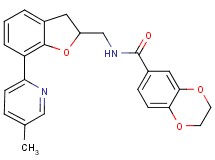 N-{[7-(5-methyl-2-pyridinyl)-2,3-dihydro-1-benzofuran-2-yl]methyl}-2,3-dihydro-1,4-benzodioxine-6-carboxamide