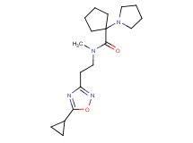 N-[2-(5-cyclopropyl-1,2,4-oxadiazol-3-yl)ethyl]-N-methyl-1-pyrrolidin-1-ylcyclopentanecarboxamide