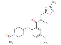 2-[(1-acetylpiperidin-4-yl)oxy]-5-methoxy-N-methyl-N-[(3-methyl-1,2,4-oxadiazol-5-yl)methyl]benzamide