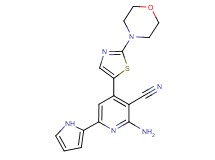 2-amino-4-(2-morpholin-4-yl-1,3-thiazol-5-yl)-6-(1H-pyrrol-2-yl)nicotinonitrile