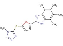 4,5,6,7-tetramethyl-2-{5-[(4-methyl-4H-1,2,4-triazol-3-yl)thio]-2-furyl}-1H-benzimidazole