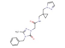 2-(4-benzyl-3-methyl-5-oxo-4,5-dihydro-1H-1,2,4-triazol-1-yl)-N-{[1-(1H-pyrazol-1-ylmethyl)cyclopropyl]methyl}acetamide