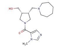 {(3R*,4R*)-4-(1-azepanylmethyl)-1-[(1-methyl-1H-imidazol-5-yl)carbonyl]-3-pyrrolidinyl}methanol