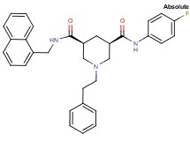 (3R,5S)-N-(4-fluorophenyl)-N'-(1-naphthylmethyl)-1-(2-phenylethyl)-3,5-piperidinedicarboxamide