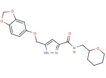 5-[(1,3-benzodioxol-5-yloxy)methyl]-N-(tetrahydro-2H-pyran-2-ylmethyl)-1H-pyrazole-3-carboxamide