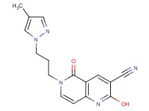 2-hydroxy-6-[3-(4-methyl-1H-pyrazol-1-yl)propyl]-5-oxo-5,6-dihydro-1,6-naphthyridine-3-carbonitrile