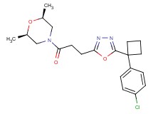(2R*,6S*)-4-(3-{5-[1-(4-chlorophenyl)cyclobutyl]-1,3,4-oxadiazol-2-yl}propanoyl)-2,6-dimethylmorpholine