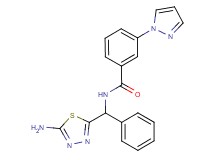 N-[(5-amino-1,3,4-thiadiazol-2-yl)(phenyl)methyl]-3-(1H-pyrazol-1-yl)benzamide