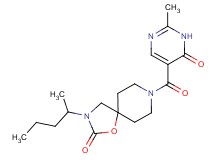 3-(1-methylbutyl)-8-[(2-methyl-6-oxo-1,6-dihydropyrimidin-5-yl)carbonyl]-1-oxa-3,8-diazaspiro[4.5]decan-2-one