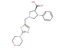 (3S*,4R*)-1-[(2-morpholin-4-yl-1,3-thiazol-5-yl)methyl]-4-phenylpyrrolidine-3-carboxylic acid