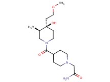2-(4-{[(3R*,4R*)-4-hydroxy-4-(2-methoxyethyl)-3-methyl-1-piperidinyl]carbonyl}-1-piperidinyl)acetamide