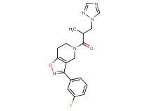 3-(3-fluorophenyl)-5-[2-methyl-3-(1H-1,2,4-triazol-1-yl)propanoyl]-4,5,6,7-tetrahydroisoxazolo[4,5-c]pyridine
