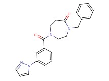 4-benzyl-1-[3-(1H-pyrazol-1-yl)benzoyl]-1,4-diazepan-5-one