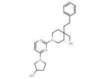 1-{2-[4-(hydroxymethyl)-4-(2-phenylethyl)piperidin-1-yl]pyrimidin-4-yl}pyrrolidin-3-ol