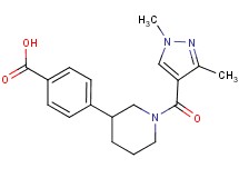 4-{1-[(1,3-dimethyl-1H-pyrazol-4-yl)carbonyl]piperidin-3-yl}benzoic acid