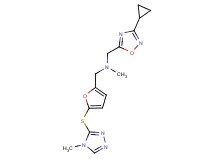 1-(3-cyclopropyl-1,2,4-oxadiazol-5-yl)-N-methyl-N-({5-[(4-methyl-4H-1,2,4-triazol-3-yl)thio]-2-furyl}methyl)methanamine