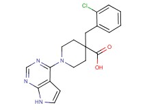 4-(2-chlorobenzyl)-1-(7H-pyrrolo[2,3-d]pyrimidin-4-yl)piperidine-4-carboxylic acid