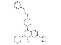 N-(1,4-dioxan-2-ylmethyl)-N-methyl-3-({4-[(2E)-3-phenyl-2-propen-1-yl]-1-piperazinyl}carbonyl)-6-(3-thienyl)-2-pyridinamine