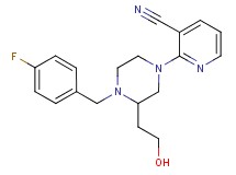 2-[4-(4-fluorobenzyl)-3-(2-hydroxyethyl)-1-piperazinyl]nicotinonitrile