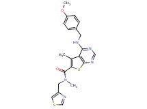 4-[(4-methoxybenzyl)amino]-N,5-dimethyl-N-(1,3-thiazol-4-ylmethyl)thieno[2,3-d]pyrimidine-6-carboxamide