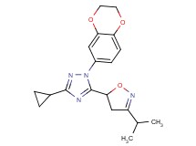 3-cyclopropyl-1-(2,3-dihydro-1,4-benzodioxin-6-yl)-5-(3-isopropyl-4,5-dihydroisoxazol-5-yl)-1H-1,2,4-triazole