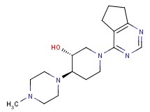(3R*,4R*)-1-(6,7-dihydro-5H-cyclopenta[d]pyrimidin-4-yl)-4-(4-methyl-1-piperazinyl)-3-piperidinol