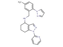 N-[5-methyl-2-(1H-pyrazol-1-yl)benzyl]-1-(2-pyridinyl)-4,5,6,7-tetrahydro-1H-indazol-4-amine