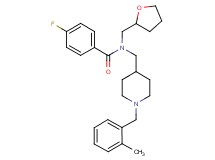 4-fluoro-N-{[1-(2-methylbenzyl)-4-piperidinyl]methyl}-N-(tetrahydro-2-furanylmethyl)benzamide