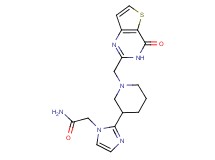 2-(2-{1-[(4-oxo-3,4-dihydrothieno[3,2-d]pyrimidin-2-yl)methyl]-3-piperidinyl}-1H-imidazol-1-yl)acetamide