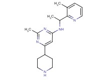 2-methyl-N-[1-(3-methylpyridin-2-yl)ethyl]-6-piperidin-4-ylpyrimidin-4-amine