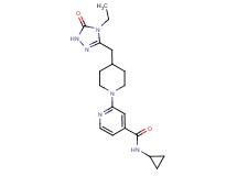 N-cyclopropyl-2-{4-[(4-ethyl-5-oxo-4,5-dihydro-1H-1,2,4-triazol-3-yl)methyl]-1-piperidinyl}isonicotinamide