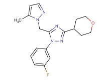 1-(3-fluorophenyl)-5-[(5-methyl-1H-pyrazol-1-yl)methyl]-3-(tetrahydro-2H-pyran-4-yl)-1H-1,2,4-triazole