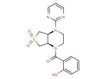 2-{[(4aS*,7aR*)-6,6-dioxido-4-pyrimidin-2-ylhexahydrothieno[3,4-b]pyrazin-1(2H)-yl]carbonyl}phenol