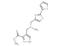 methyl 4-[(methyl{[2-(2-thienyl)-1,3-thiazol-4-yl]methyl}amino)methyl]-1H-pyrazole-3-carboxylate