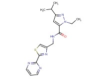 1-ethyl-3-isopropyl-N-{[2-(2-pyrimidinyl)-1,3-thiazol-4-yl]methyl}-1H-pyrazole-5-carboxamide