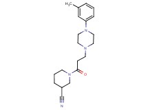 1-{3-[4-(3-methylphenyl)-1-piperazinyl]propanoyl}-3-piperidinecarbonitrile
