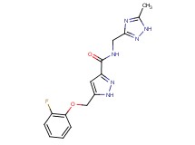 5-[(2-fluorophenoxy)methyl]-N-[(5-methyl-1H-1,2,4-triazol-3-yl)methyl]-1H-pyrazole-3-carboxamide