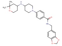 N-(1,3-benzodioxol-5-ylmethyl)-4-{4-[(2,2-dimethyltetrahydro-2H-pyran-4-yl)amino]-1-piperidinyl}benzamide