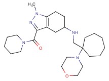 1-methyl-N-{[1-(4-morpholinyl)cycloheptyl]methyl}-3-(1-piperidinylcarbonyl)-4,5,6,7-tetrahydro-1H-indazol-5-amine
