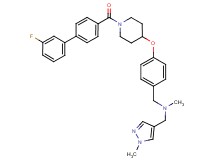 1-[4-({1-[(3'-fluoro-4-biphenylyl)carbonyl]-4-piperidinyl}oxy)phenyl]-N-methyl-N-[(1-methyl-1H-pyrazol-4-yl)methyl]methanamine