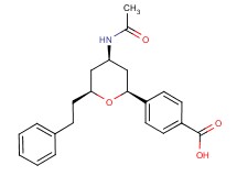 4-[(2S*,4R*,6S*)-4-(acetylamino)-6-(2-phenylethyl)tetrahydro-2H-pyran-2-yl]benzoic acid