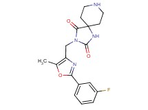 3-{[2-(3-fluorophenyl)-5-methyl-1,3-oxazol-4-yl]methyl}-1,3,8-triazaspiro[4.5]decane-2,4-dione