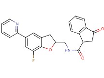 N-{[7-fluoro-5-(2-pyridinyl)-2,3-dihydro-1-benzofuran-2-yl]methyl}-3-oxo-1-indanecarboxamide