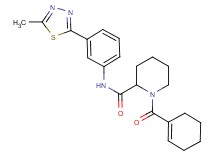 1-(1-cyclohexen-1-ylcarbonyl)-N-[3-(5-methyl-1,3,4-thiadiazol-2-yl)phenyl]-2-piperidinecarboxamide