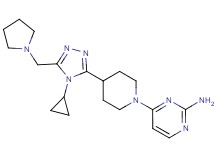 4-{4-[4-cyclopropyl-5-(pyrrolidin-1-ylmethyl)-4H-1,2,4-triazol-3-yl]piperidin-1-yl}pyrimidin-2-amine