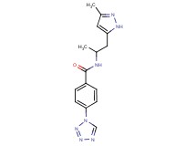 N-[1-methyl-2-(3-methyl-1H-pyrazol-5-yl)ethyl]-4-(1H-tetrazol-1-yl)benzamide