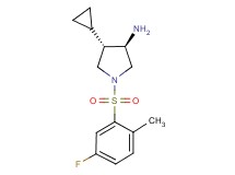 (3R*,4S*)-4-cyclopropyl-1-[(5-fluoro-2-methylphenyl)sulfonyl]-3-pyrrolidinamine