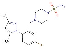 4-[2-(3,5-dimethyl-1H-pyrazol-1-yl)-5-fluorobenzyl]piperazine-1-sulfonamide