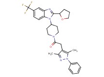 1-{1-[(3,5-dimethyl-1-phenyl-1H-pyrazol-4-yl)acetyl]-4-piperidinyl}-2-(tetrahydro-2-furanyl)-5-(trifluoromethyl)-1H-benzimidazole